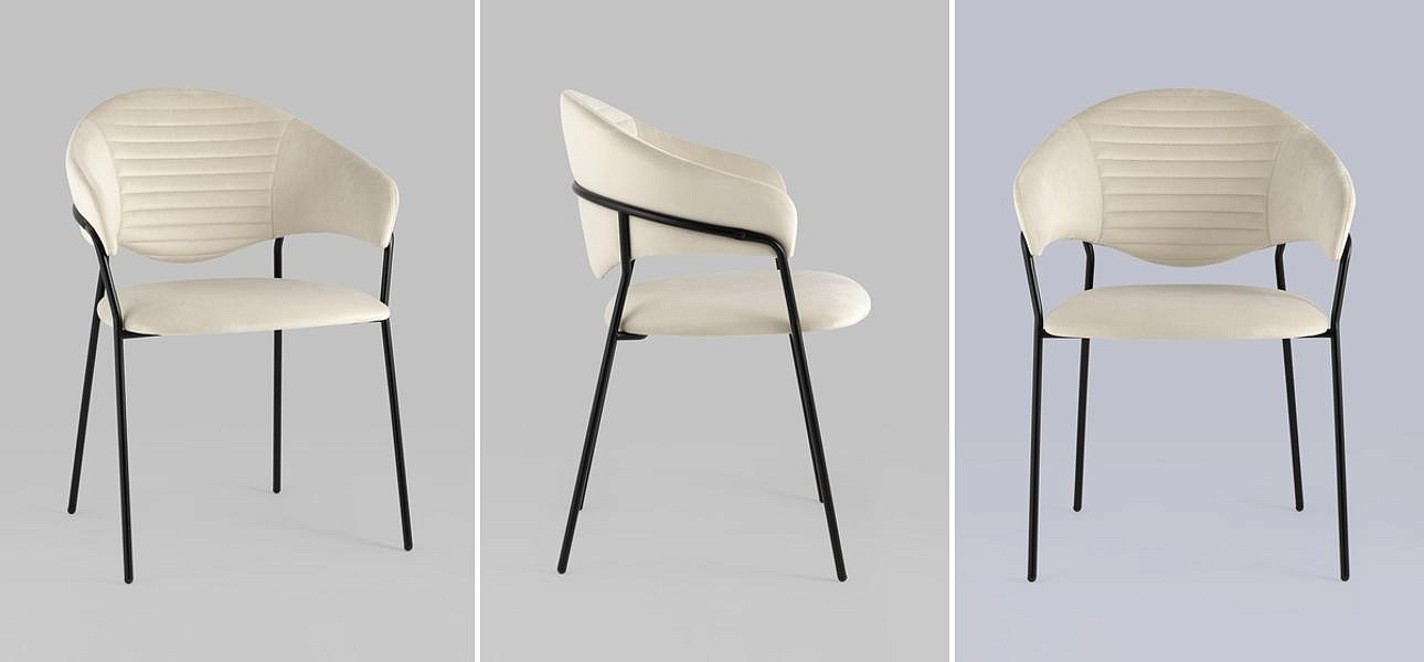 Стул Alexis Chair Молочный Велюр Стул Alexis Chair Молочный Велюр - Loft-Concept в Рязани