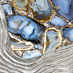 Кофейный стол со столешницей из агата Agate Design Blue  варинант исполнения - 4 | Loft Concept в Рязани