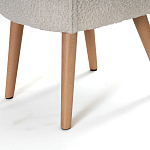 Кресло на деревянных ножках с обивкой из ткани букле Aldo Boucle Armchair варинант исполнения - 6 | Loft Concept в Рязани