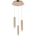 Подвесной светильник Metal Acrylic Tube Trio Gold Hanging Lamp варинант исполнения - 2 | Loft Concept в Рязани