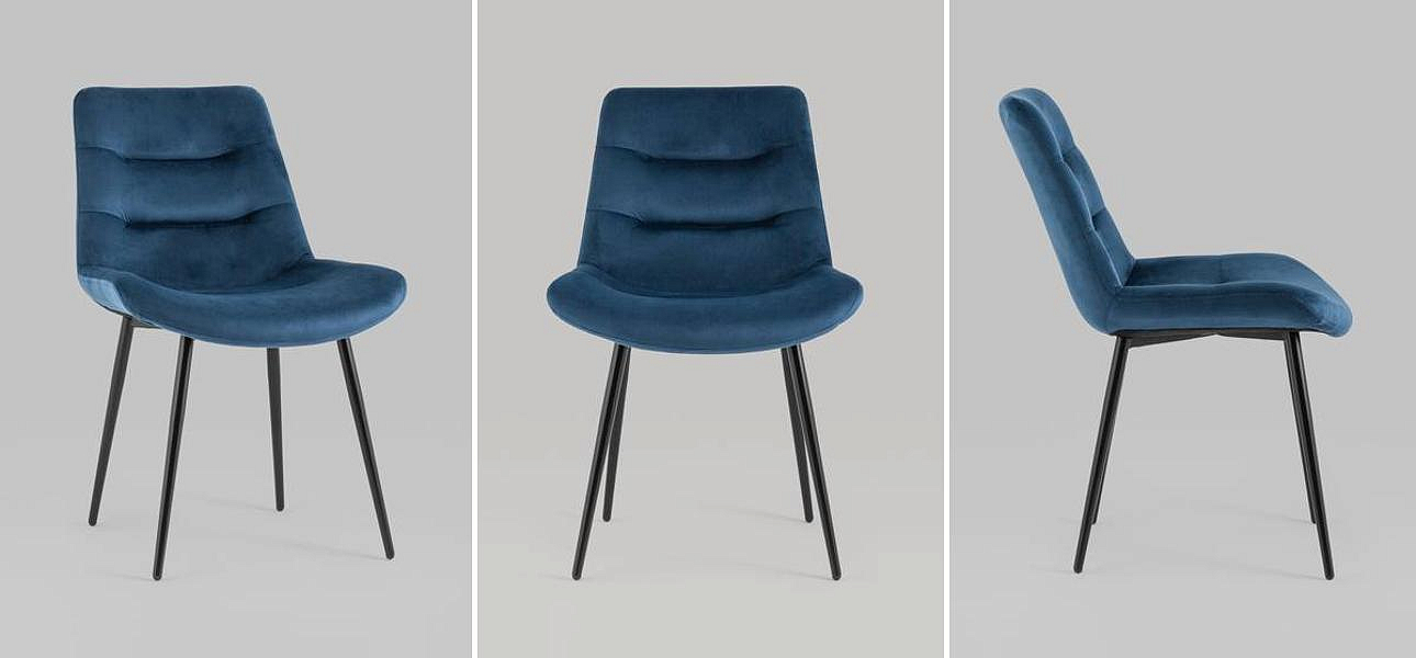 Стул Austin Chair Синий Велюр Стул Austin Chair Синий Велюр - Loft-Concept в Рязани
