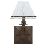 Бра с прозрачным стеклянным абажуром в форме конуса Bartolomeo Bronze варинант исполнения - 3 | Loft Concept в Рязани