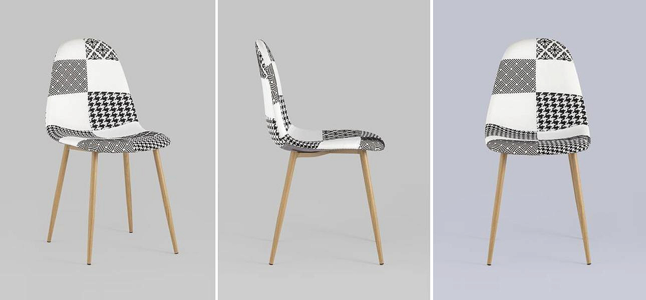 Стул Archie Chair Черно-Белый Печворк Стул Archie Chair Черно-Белый Печворк - Loft-Concept в Рязани