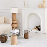 Дизайнерский журнальный стол с прозрачной столешницей и ножками в форме геометрических фигур Pytusin варинант исполнения - 3 | Loft Concept в Рязани