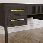 Большой Рабочий стол Primo с 5 выдвижными ящиками Темный орех варинант исполнения - 4 | Loft Concept в Рязани