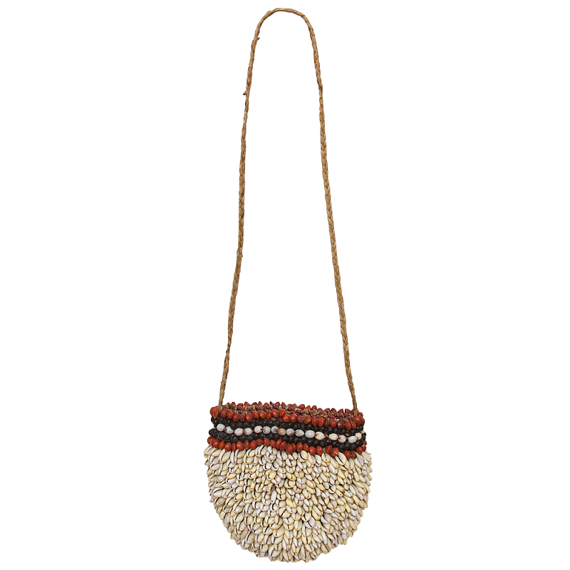 Декоративный аксессуар сумка из ракушек Aboriginal Bag Beige Red Бежевый Красный Черный Декоративный аксессуар сумка из ракушек Aboriginal Bag Beige Red Бежевый Красный Черный в Рязани | Loft Concept