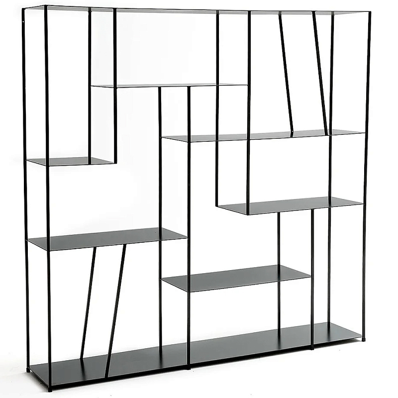 Книжный стеллаж из металла Menzie Square Metal Rack Черный Книжный стеллаж из металла Menzie Square Metal Rack Черный в Рязани | Loft Concept