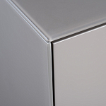 Тумба под телевизор со стеклянной столешницей и с выдвижными ящиками Minimalist Accent варинант исполнения - 4 | Loft Concept в Рязани