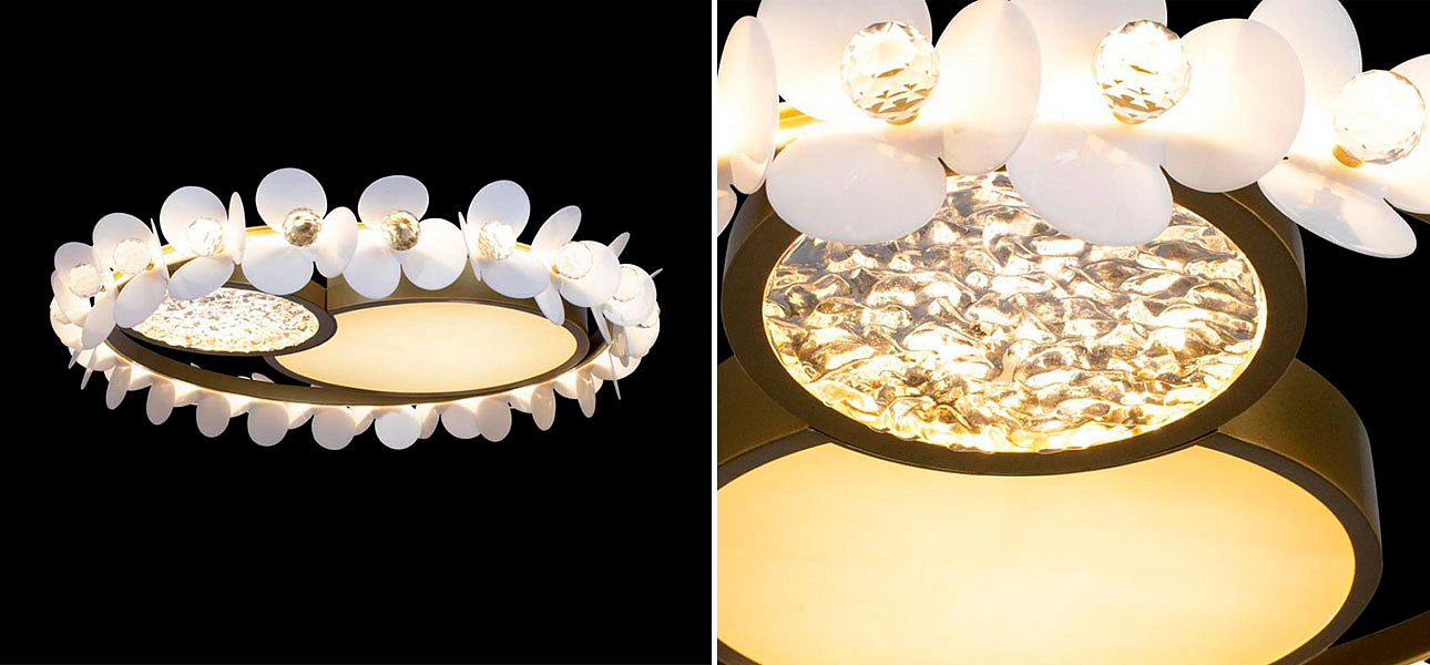 Потолочный светильник Белые Цветы White Flowers Ceiling lamp D 56 Потолочный светильник Белые Цветы White Flowers Ceiling lamp D 56 - Loft-Concept в Рязани