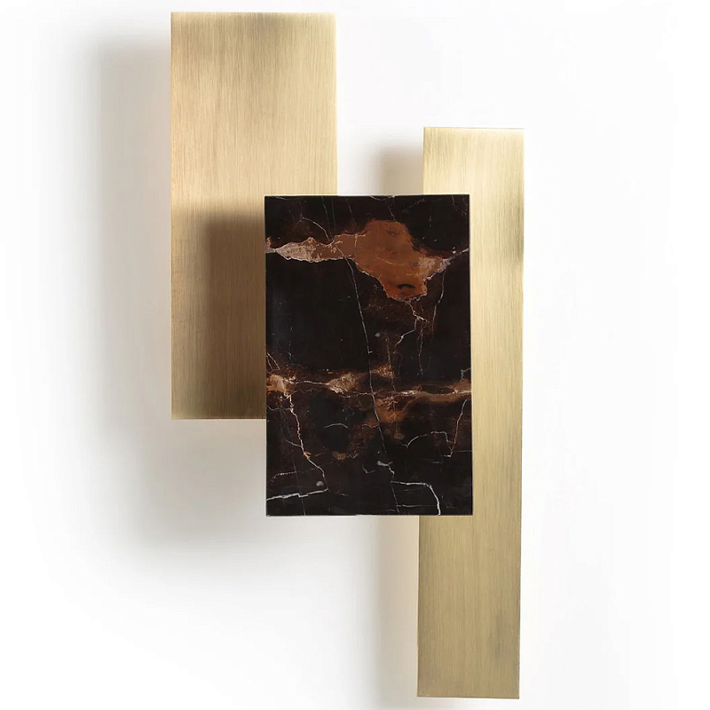 Бра с мраморным декором Marble Brass Laurel Wall Lamp Латунь Коричневый Бра с мраморным декором Marble Brass Laurel Wall Lamp Латунь Коричневый в Рязани | Loft Concept
