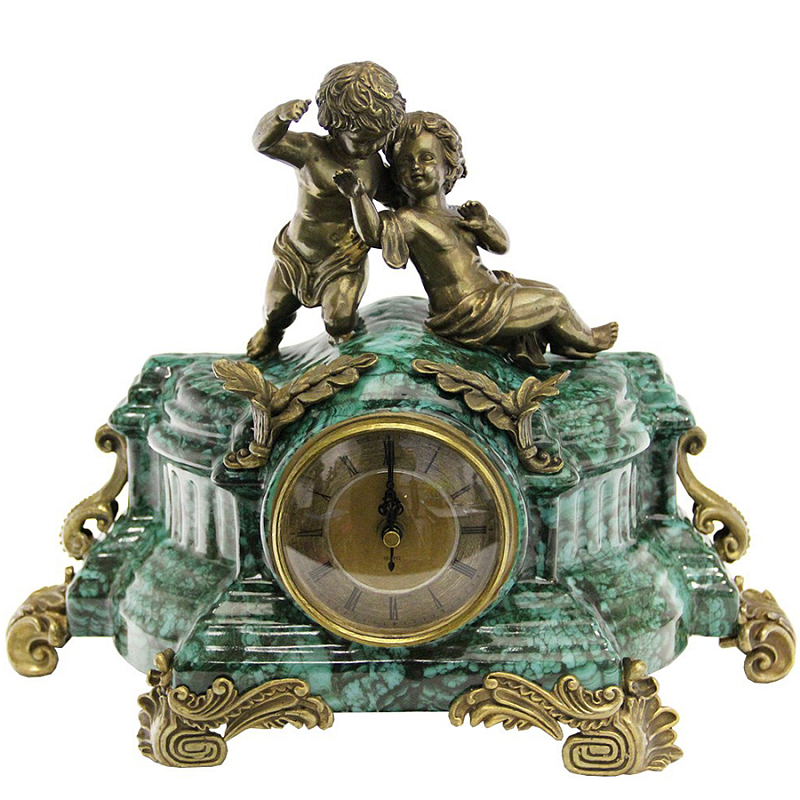 Часы Porcelain Malachite Малахит (зеленый) Бронза Часы Porcelain Malachite Малахит (зеленый) Бронза в Рязани | Loft Concept