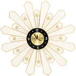 Часы настенные из металла в виде солнца с чёрным циферблатом Mirror Tower Clock варинант исполнения - 1 | Loft Concept в Рязани