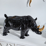Статуэтка черный носорог с золотыми рогами Golden Horned Black Rhino варинант исполнения - 5 | Loft Concept в Рязани
