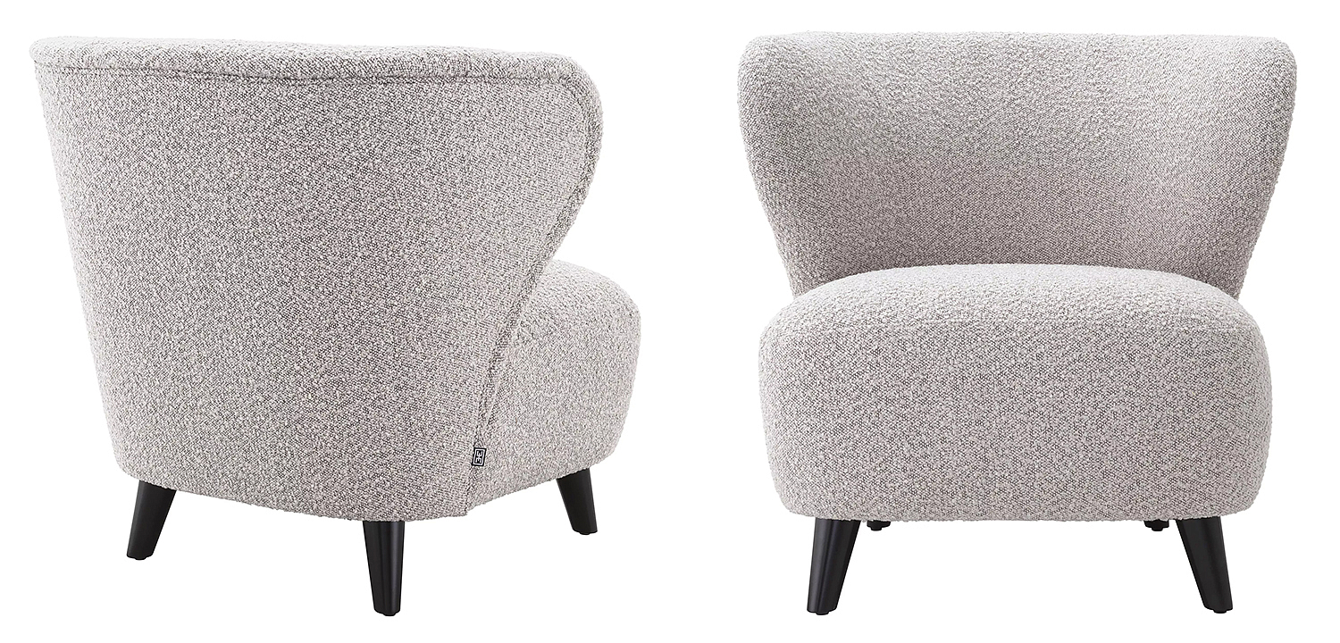 Кресло Eichholtz Chair Hydra Boucle Серый Черный Кресло Eichholtz Chair Hydra Boucle Серый Черный - Loft-Concept в Рязани