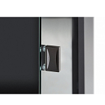 Шкаф-витрина цвета графит с полками и стеклянной дверью Strict Lines варинант исполнения - 4 | Loft Concept в Рязани