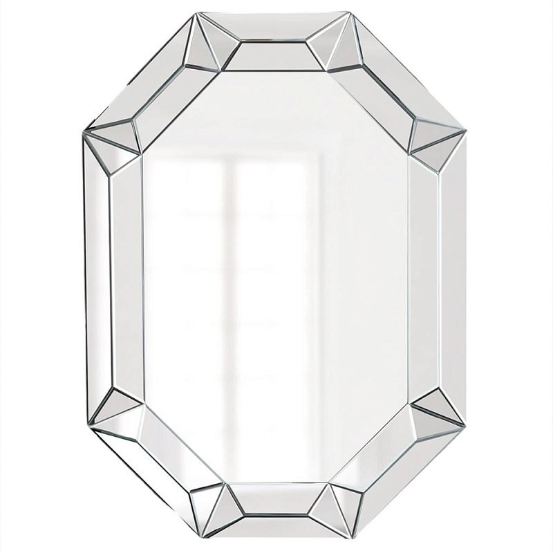 Зеркало настенное восьмиугольное Mirror Facets Серебряный Черный Зеркало настенное восьмиугольное Mirror Facets Серебряный Черный в Рязани | Loft Concept
