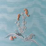 Обои с вышивкой ручной работы Amami Waves Moonbeam colourway on silk moire варинант исполнения - 5 | Loft Concept в Рязани