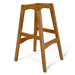 Барный стул со спинкой на 4-х деревянных ножках Сиреневый Велюр Ava Charm варинант исполнения - 4 | Loft Concept в Рязани