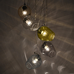 Люстра каскадная с 5-ю разноцветными стеклянными плафонами Kaleido варинант исполнения - 4 | Loft Concept в Рязани