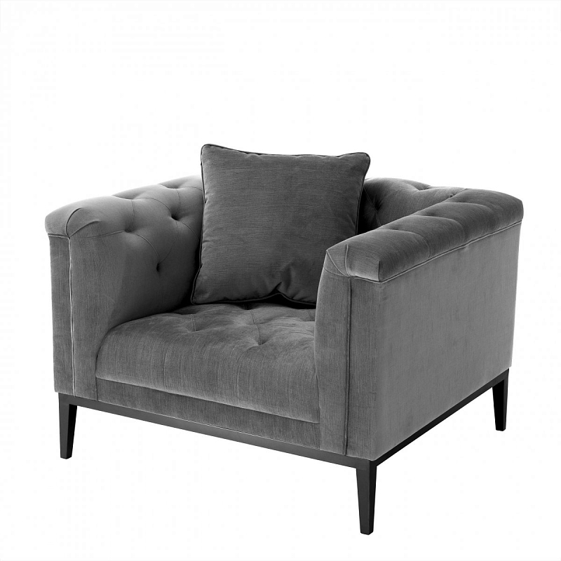 Кресло Eichholtz Chair Cesare Grey Серый Темная бронза Кресло Eichholtz Chair Cesare Grey Серый Темная бронза в Рязани | Loft Concept