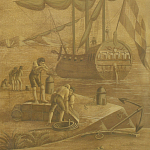 Обои ручная роспись Views of Italy Sepia варинант исполнения - 2 | Loft Concept в Рязани