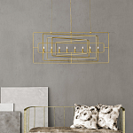 Люстра золотая из пересекающихся прямоугольных элементов Thin Intersecting Rectangles варинант исполнения - 3 | Loft Concept в Рязани