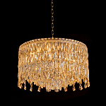 Люстра круглая с хрустальными подвесками на золотистом каркасе Roul Crystal Light варинант исполнения - 3 | Loft Concept в Рязани