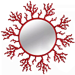 Круглое настенное зеркало Coral Mirror Red варинант исполнения - 1 | Loft Concept в Рязани