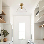 Потолочный светильник с широким полусферическим плафоном из прозрачного стекла Alora Mood варинант исполнения - 5 | Loft Concept в Рязани