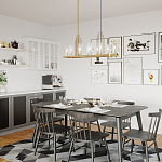 Люстра прямоугольная цвета латунь с прозрачными рифлеными цилиндрическими плафонами Kichler варинант исполнения - 8 | Loft Concept в Рязани