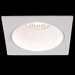 Встраиваемый спот светодиодный квадаратный белого цвета с круглым углублением Ombra Lux  варинант исполнения - 1 | Loft Concept в Рязани