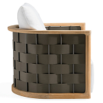 Дизайнерское уличное кресло из массива дерева с плетеной спинкой PALINFRASCA Armchair варинант исполнения - 7 | Loft Concept в Рязани