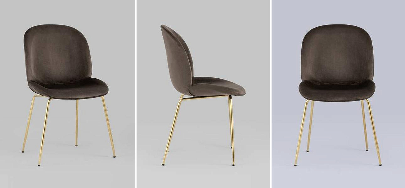 Стул Коричневый Велюр Vendramin Chair Стул Коричневый Велюр Vendramin Chair - Loft-Concept в Рязани