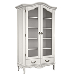 Шкаф книжный белый из массива бука с 5-ю полками и 2-мя ящиками в стиле прованс White Provence варинант исполнения - 1 | Loft Concept в Рязани