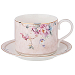 Чайный набор из фарфора с цветочным принтом на 6 персон 12 предметов Flower Porcelain Collection варинант исполнения - 1 | Loft Concept в Рязани