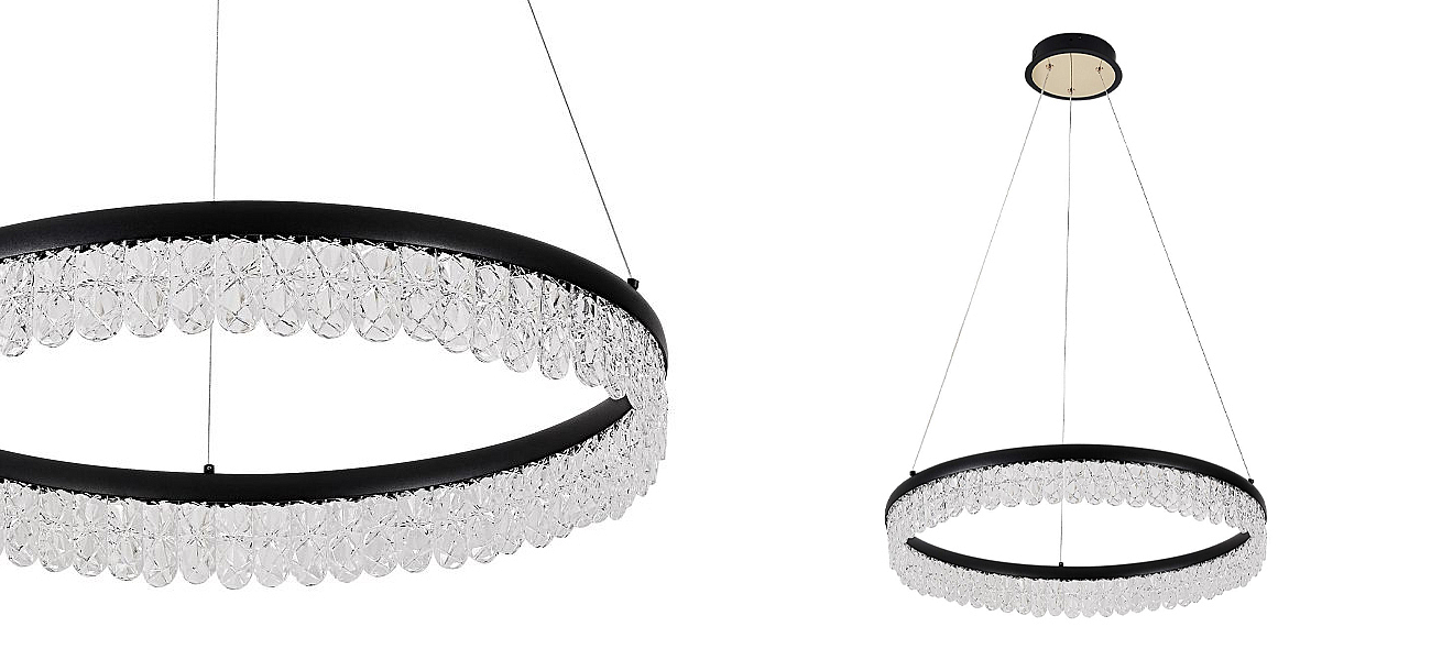 Круглая светодиодная люстра Pettico Black Круглая светодиодная люстра Pettico Black - Loft-Concept в Рязани