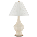 Настольная лампа с фактурным конусовидным абажуром и кожаным каркасом Malifis варинант исполнения - 4 | Loft Concept в Рязани