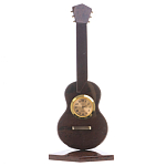 Часы настольные в виде гитары из натурального камня Обсидиан Stone Clock варинант исполнения - 3 | Loft Concept в Рязани