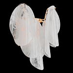 Бра из полупрозрачных овальных лепестков из стекла с металлическим основанием золотого цвета Nazaire Glass Lighting варинант исполнения - 1 | Loft Concept в Рязани