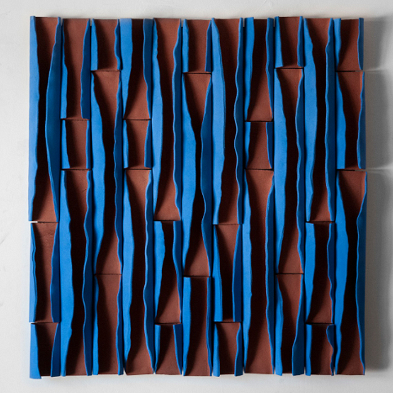 Объемное фактурное панно Metropolis Terracotta and Blue Синий Терракотовый в Рязани | Loft Concept 