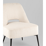 Кресло лаунж Бостон велюр рельефный молочный на черных ножках варинант исполнения - 2 | Loft Concept в Рязани