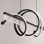 Люстра линейная черного цвета с волнообразным металлическим элементом Luke Lampco Tracer Lamp варинант исполнения - 7 | Loft Concept в Рязани