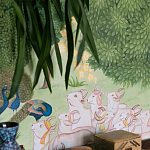 Обои ручная роспись Dandaka Glades Original colourway on painted Xuan paper варинант исполнения - 2 | Loft Concept в Рязани