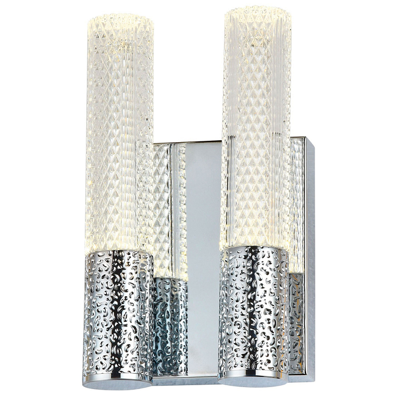 Бра с двумя плафонами Dew Drops Tube Duo Chrome Wall Lamp Прозрачный Хром Бра с двумя плафонами Dew Drops Tube Duo Chrome Wall Lamp Прозрачный Хром в Рязани | Loft Concept