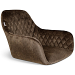 Барный стул со спинкой и подлокотниками на 4-х черных ножках Douglas Rhombus Коричневый Велюр варинант исполнения - 2 | Loft Concept в Рязани