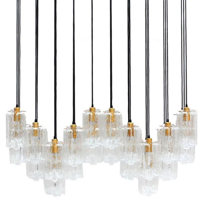 Люстра Carved Crystal Suspension Lamp Золотой Прозрачное Стекло Люстра Carved Crystal Suspension Lamp Золотой Прозрачное Стекло в Рязани | Loft Concept