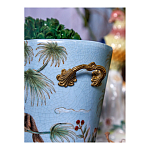 Кашпо из голубого фарфора с бронзовыми элементами Blue Garden варинант исполнения - 6 | Loft Concept в Рязани