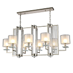 Люстра прямоугольной формы с 8-ю цилиндрическими плафонами из стекла Laurent варинант исполнения - 2 | Loft Concept в Рязани