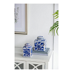 Ваза с крышкой в китайском стиле Oriental Blue & White Ornament Vases варинант исполнения - 4 | Loft Concept в Рязани