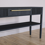 Дизайнерская Консоль с полкой и ящиком Primo Черный дуб варинант исполнения - 3 | Loft Concept в Рязани